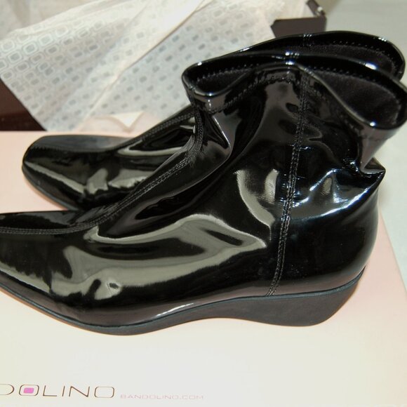 NIB Bandolino Black Patent Leather Boots, Women Size US 7.5 - Picture 5 of 11